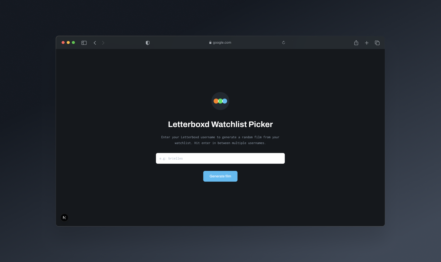 Letterboxd Watchlist Picker